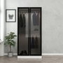 Hanah Home Armario Kale Glass Black - 210 Blanco y Negro